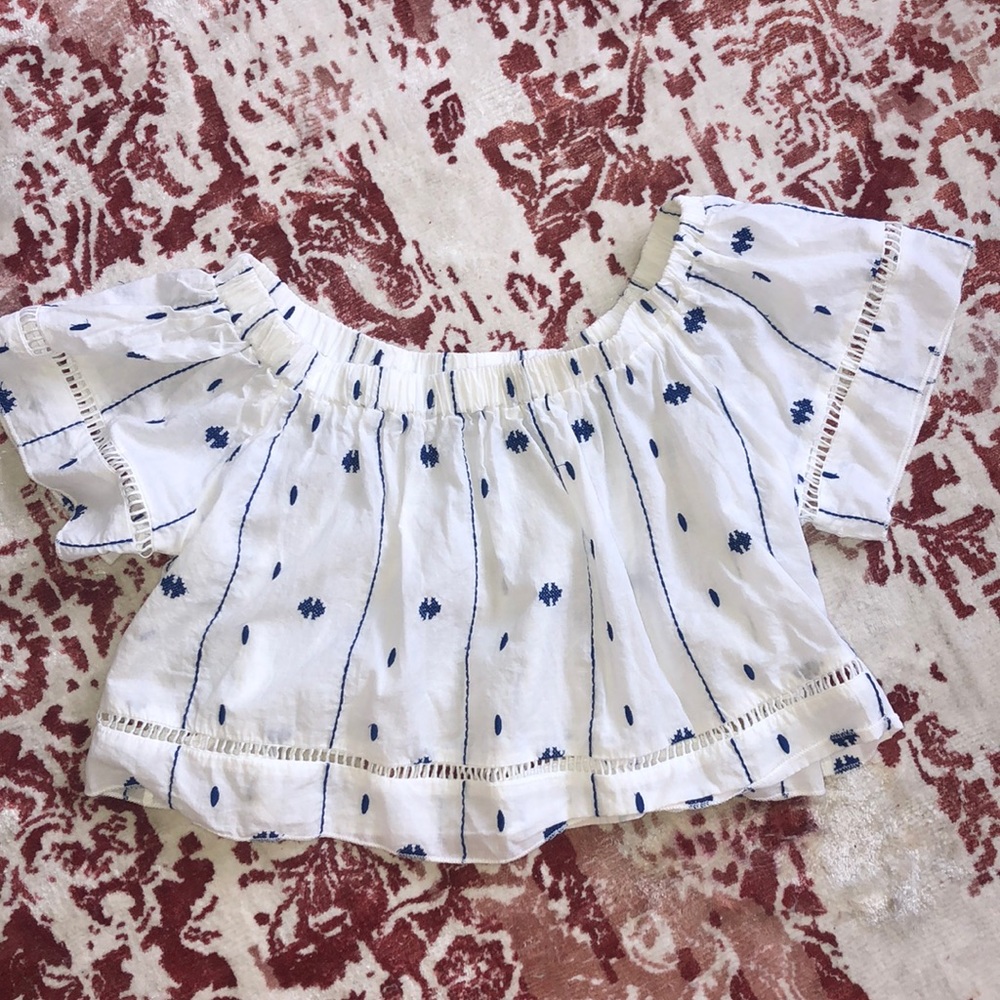 Off the shoulder white crop top